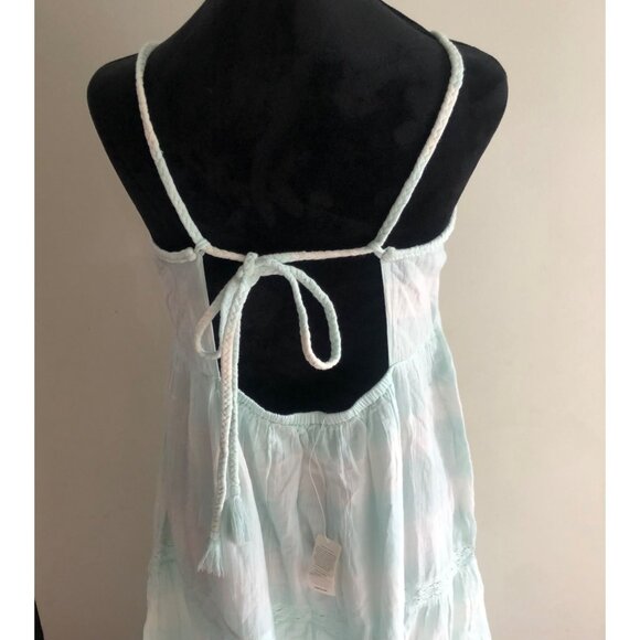 Aerie Light Blue Sleeveless Maxi Dress‎ Adjustable Straps & Tiered Skirt Large - Picture 9 of 13